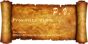 Prosznitz Vidos névjegykártya